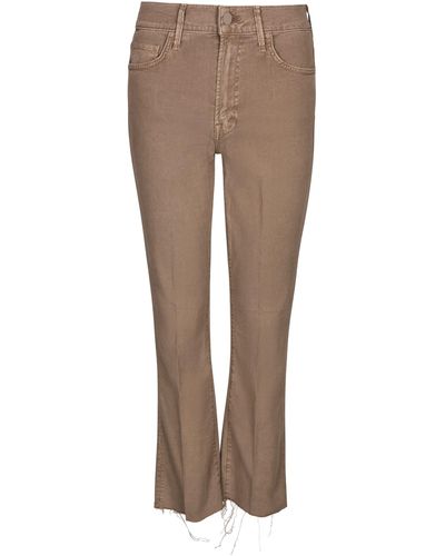 Mother The Insider Ankle Fray Jeans - Brown