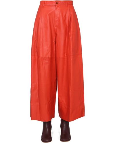 Alysi Wide Trousers - Red