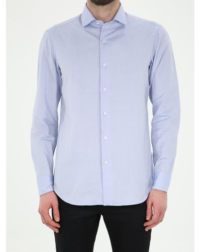 Salvatore Piccolo Pin Point Shirt - Blue