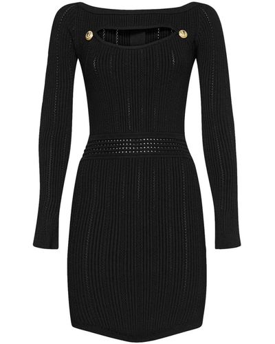 Balmain Mini Knitted Dress - Black