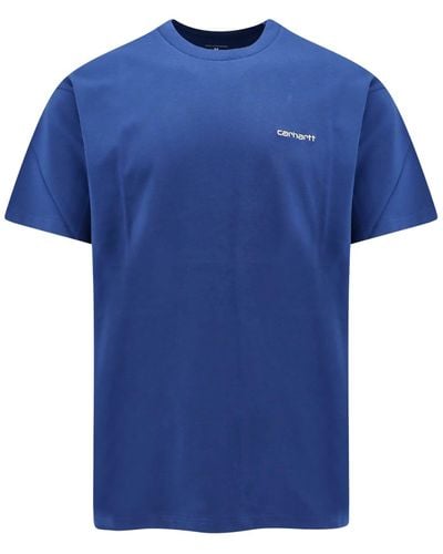 Carhartt Cotton T-Shirt With Embroidered Logo - Blue