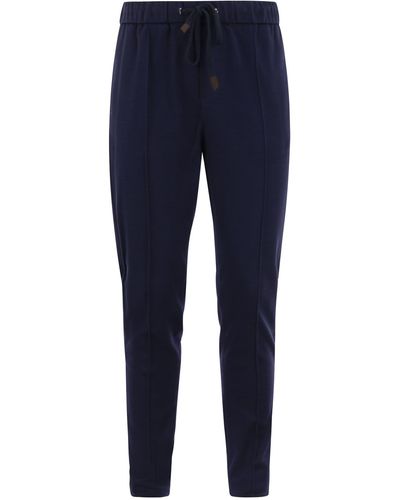Peserico Technical Cotton Jogger Trousers - Blue