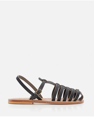 K. Jacques Adrien Leather Sandals - White