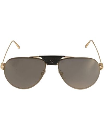 Cartier Aviator Logo Detail Sunglasses - Gray
