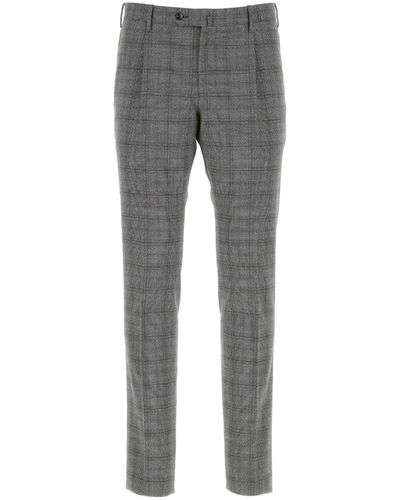 PT01 Embroidered Stretch Wool Pant - Grey