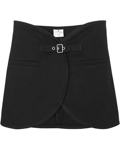Courreges Ellipse Twill Mini Skirt - Black
