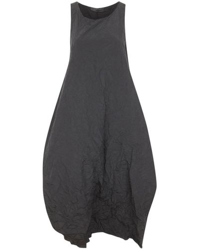 Maria Calderara Marionetta Crinkled Opaque Taffeta Long Dress - Black