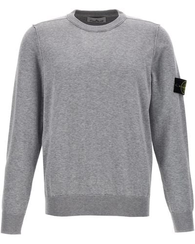 Stone Island Logo Sweater - Gray