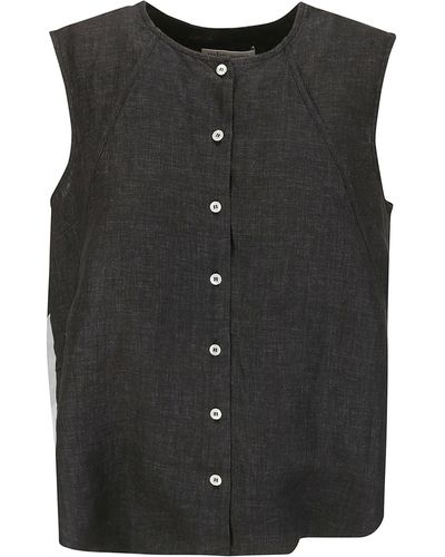 Stefano Mortari S/S Linen Top - Black