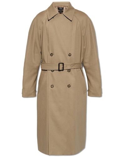 A.P.C. ‘Lou’ Double-Breasted Coat - Natural