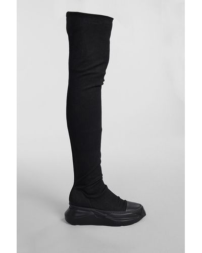 Rick Owens Abstract Stockings Trainers In Black Cotton