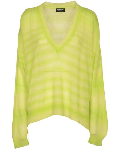 Dondup V-Neck Stripe Dyed Jumper - Yellow