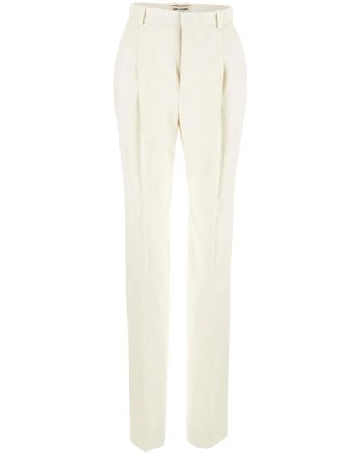 Saint Laurent Pleated Sartorial Pants - White