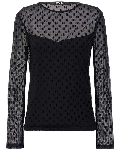 Karl Lagerfeld Kl Tops - Black