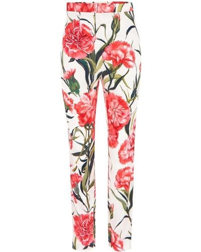 Dolce & Gabbana Carnations Trousers - Red