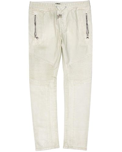 Balmain Cotton Glitter Pants - Natural