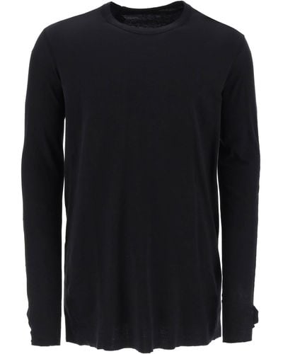Boris Bidjan Saberi Long Sleeve Cotton Rib T Shirt - Black