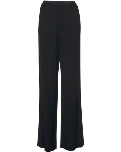 Balenciaga Black Viscose Wide Pants With Elastic Waist