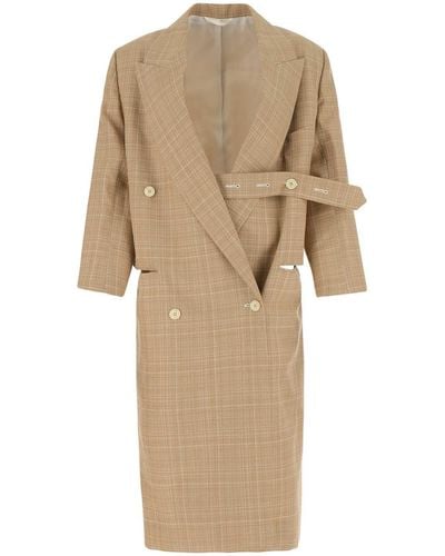 Quira Embroidered Wool Overcoat - Natural