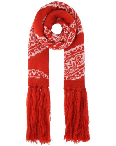 Fourtwofour On Fairfax Embroidered Acrylic Blend Scarf