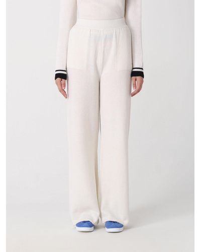 MSGM Elasticated Waistband Wide-leg Knitted Pants - White