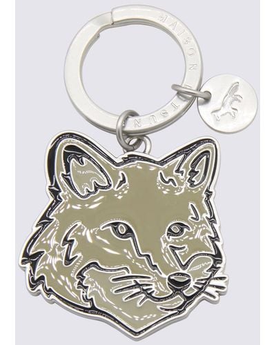 Maison Kitsuné Metal Fox Key Ring - White