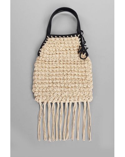 JW Anderson Popcorn Tote In Beige Cotton - Natural