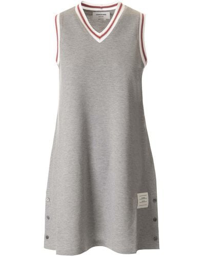 Thom Browne Cotton Pique Tennis Dress - Gray