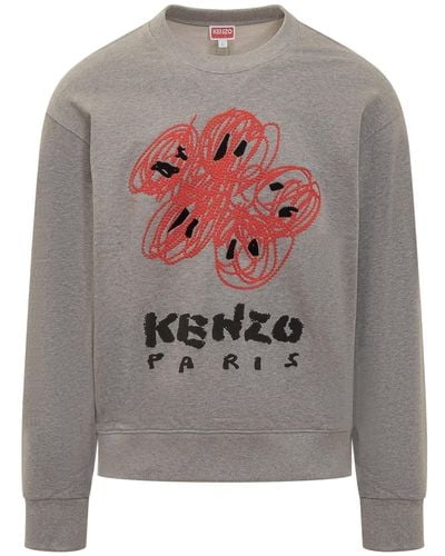 KENZO Varsity Embroidered Sweatshirt - Gray