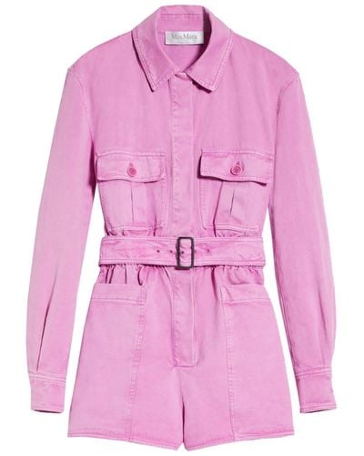 Max Mara Visiera - Short Cotton Drill Suit - Pink