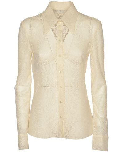 Philosophy Di Lorenzo Serafini Floral-lace Semi-sheer Buttoned Shirt - White