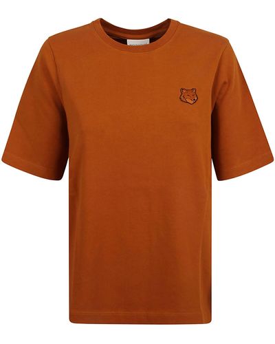 Maison Kitsuné Bold Fox Head Patch Comfort T-Shirt - Brown