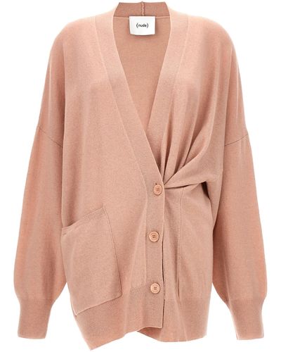 Nude Oversize Cardigan - Pink