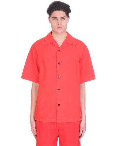 Jil Sander Shirt In Red Cotton