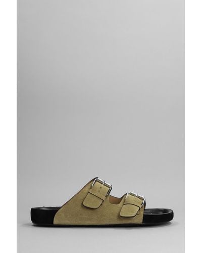 Isabel Marant Lekson Flats In Taupe Suede - Gray