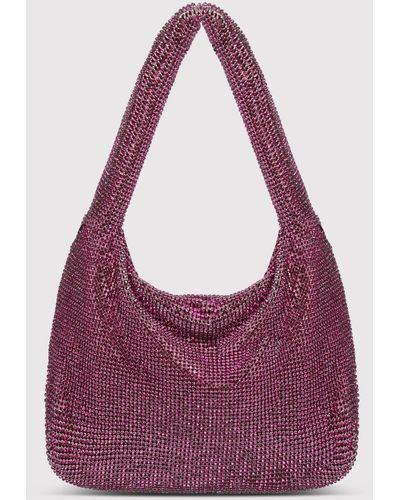 Kara Crystal Mesh Cristal-Embellished Bag - Purple