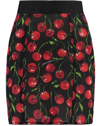 Dolce & Gabbana Printed Mini-skirt - Red