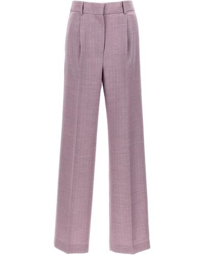 MSGM Lurex Pinstriped Trousers - Purple
