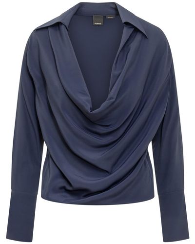 Pinko Bonadea Blouse Crepè - Blue