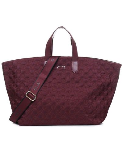 V73 Biel Bag With Quilted Effect - Purple
