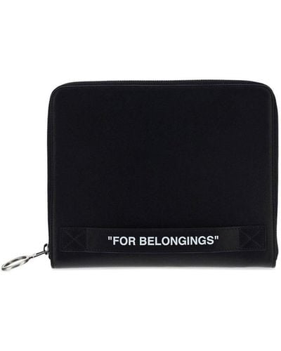 Off-White c/o Virgil Abloh Quote Printed Zip-Up Wallet - Black