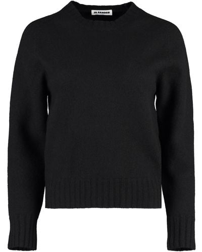 Jil Sander Crew-neck Wool Sweater - Black