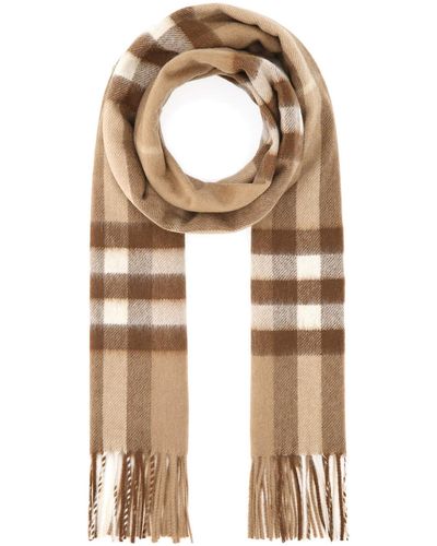 Burberry Embroidered Cashmere Scarf - Natural