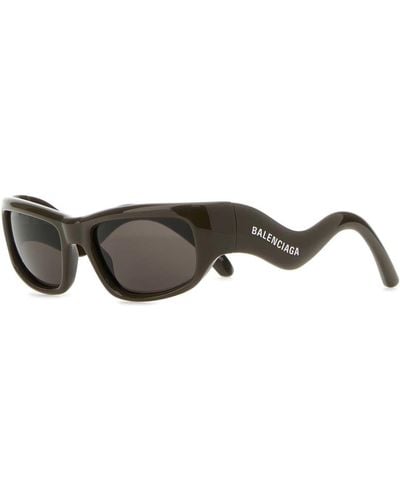 Balenciaga Acetate Hamptons Rectangle Sunglasses - Grey