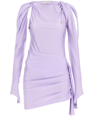 Coperni Draped Mini Dress With Cut-Out Details - Purple