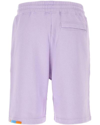 Marcelo Burlon Lilac Cotton Bermuda Shorts - Purple
