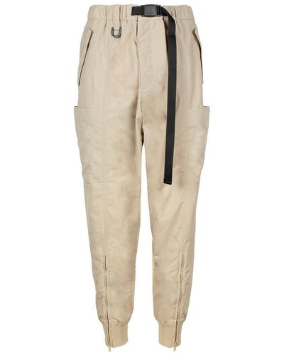 Y-3 Belted Crinkled Track Pants - Natural