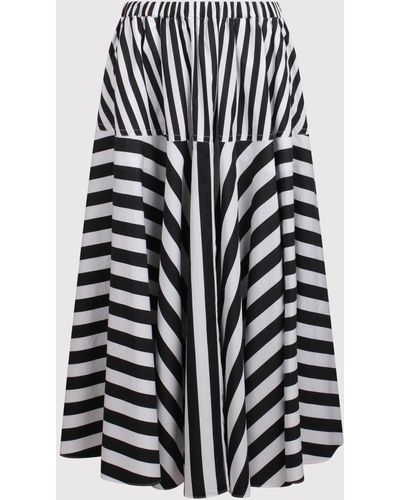 Patou Striped Maxi Skirt - White