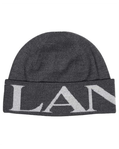 Lanvin Wool Logo Hat - Grey