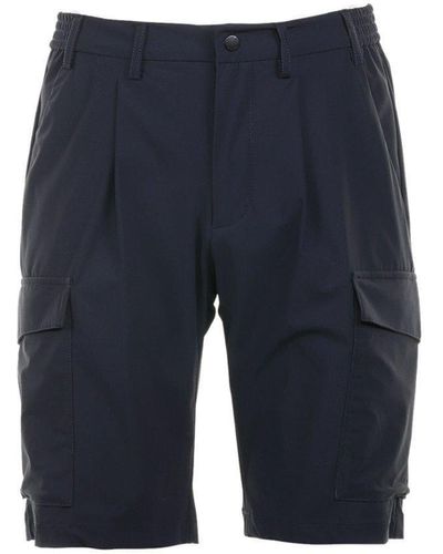 People Of Shibuya Pleat Detailed Bermuda Shorts - Blue